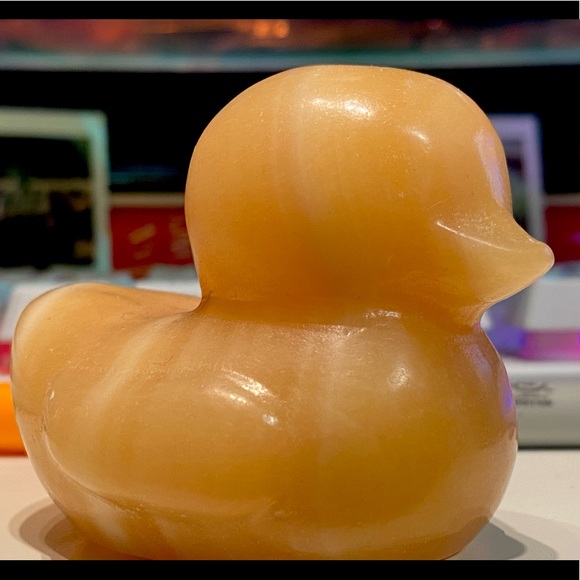 Banded Orange Calcite Crystal Duckie - Picture 1 of 5